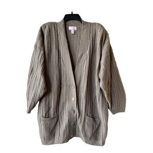 American Weekend women Vintage Chunky Knit Cardigan Sweater size 3X Button Front